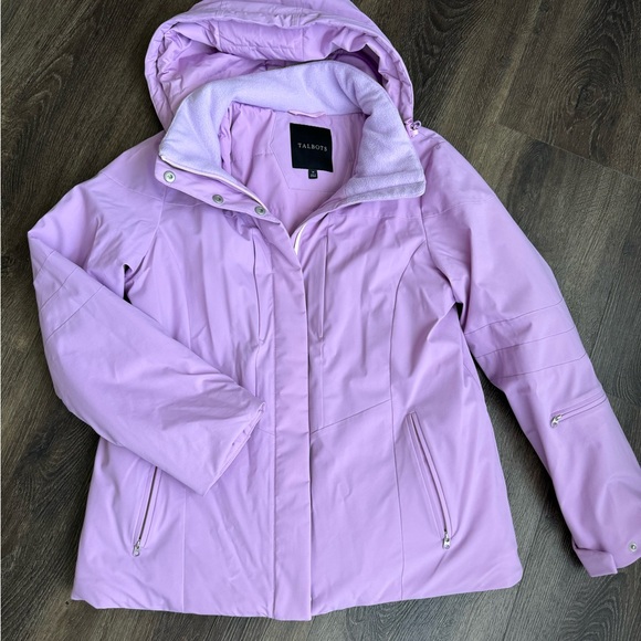 Talbots Jackets & Blazers - New snap ski jacket.Optional hood, tailored waistline, snaps at front placket.